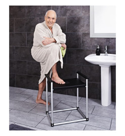 RIDDER Tabouret de salle de bain Zac XXL Noir PU/aluminium