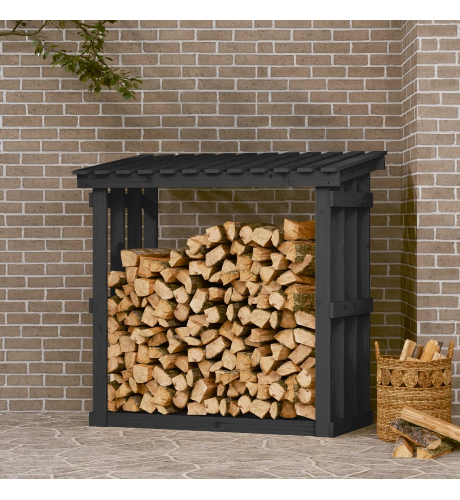 Support pour bois de chauffage Gris 108x64,5x109 cm Bois de pin