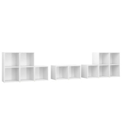 Ensemble de meubles TV 8 pcs Blanc brillant Aggloméré