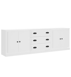 Buffets 3 pcs Blanc Bois d'ingénierie