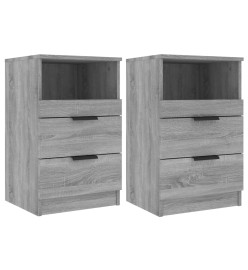 Tables de chevet 2 pcs Sonoma gris Bois d'ingénierie