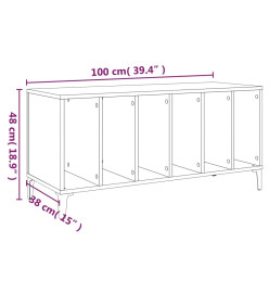 Armoire à disques gris béton 100x38x48 cm bois d'ingénierie