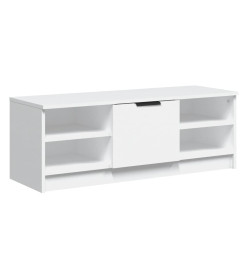 Meuble TV Blanc 102x35,5x36,5 cm Bois d'ingénierie