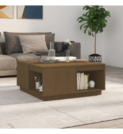 Table basse Marron miel 80x81x36,5 cm Bois massif de pin