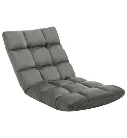 Chaise pliable de sol Gris foncé Microfibre