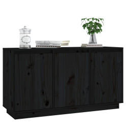 Buffet Noir 111x34x60 cm Bois massif de pin