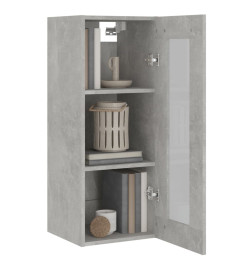 Armoire murale suspendue Gris béton 34,5x34x90 cm