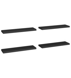 Étagères murales flottantes 4 pcs Noir 90x23,5x3,8 cm MDF