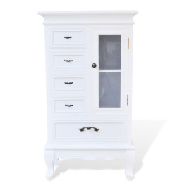 Armoire avec 5 tiroirs et 2 étagères Blanc