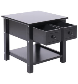 Table d'appoint Noir 40x40x40 cm Bois de Paulownia