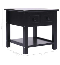 Table d'appoint Noir 40x40x40 cm Bois de Paulownia