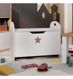 Banc de rangement pour enfants Blanc 62x40x46,5 cm MDF