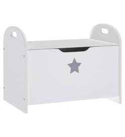 Banc de rangement pour enfants Blanc 62x40x46,5 cm MDF