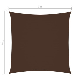 Voile de parasol Tissu Oxford carré 2x2 m Marron