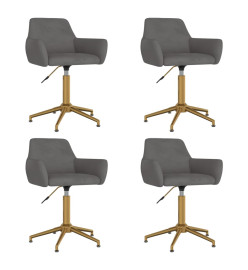 Chaises pivotantes à manger lot de 4 Gris foncé Velours