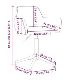 Chaises pivotantes à manger lot de 4 Gris foncé Velours