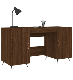 Bureau chêne marron 140x50x75 cm bois d'ingénierie