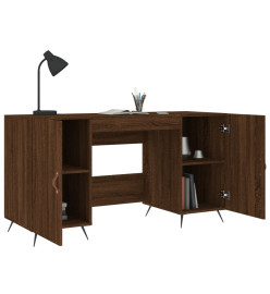 Bureau chêne marron 140x50x75 cm bois d'ingénierie