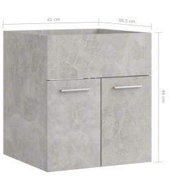 Armoire d'évier Gris béton 41x38,5x46 cm Aggloméré