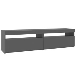 Meubles TV 2 pcs avec lumières LED Gris brillant 75x35x40 cm