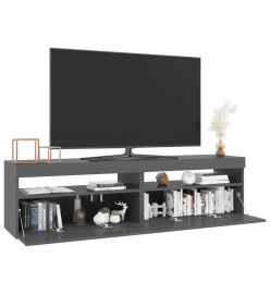 Meubles TV 2 pcs avec lumières LED Gris brillant 75x35x40 cm