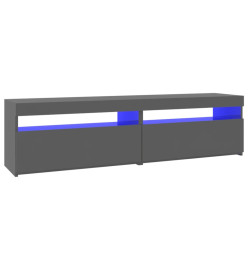 Meubles TV 2 pcs avec lumières LED Gris brillant 75x35x40 cm