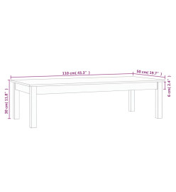 Table basse Marron miel 110x50x30 cm Bois massif de pin