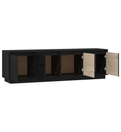 Meuble TV Noir 156x37x45 cm Bois de pin massif