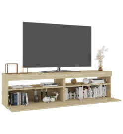 Meubles TV 2 pcs avec lumières LED Chêne sonoma 75x35x40 cm