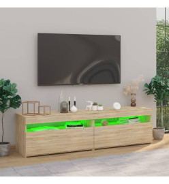 Meubles TV 2 pcs avec lumières LED Chêne sonoma 75x35x40 cm