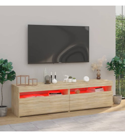 Meubles TV 2 pcs avec lumières LED Chêne sonoma 75x35x40 cm