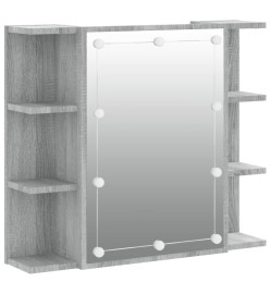 Armoire à miroir avec LED Sonoma gris 70x16,5x60 cm