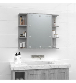 Armoire à miroir avec LED Sonoma gris 70x16,5x60 cm