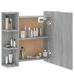 Armoire à miroir avec LED Sonoma gris 70x16,5x60 cm