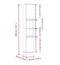 Ensemble de meubles de salle de bain 3 pcs Chêne marron