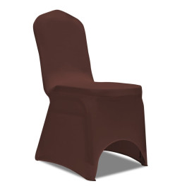 Housse de chaise extensible 4 pcs marron