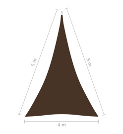 Voile de parasol Tissu Oxford triangulaire 4x5x5 m Marron