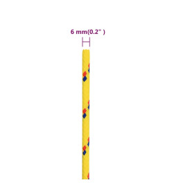 Corde de bateau Jaune 6 mm 25 m Polypropylène