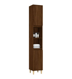 Armoire de bain chêne marron 30x30x190 cm bois d'ingénierie