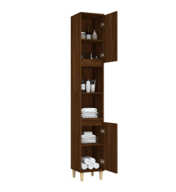 Armoire de bain chêne marron 30x30x190 cm bois d'ingénierie