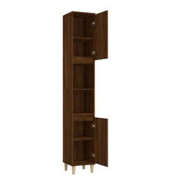 Armoire de bain chêne marron 30x30x190 cm bois d'ingénierie