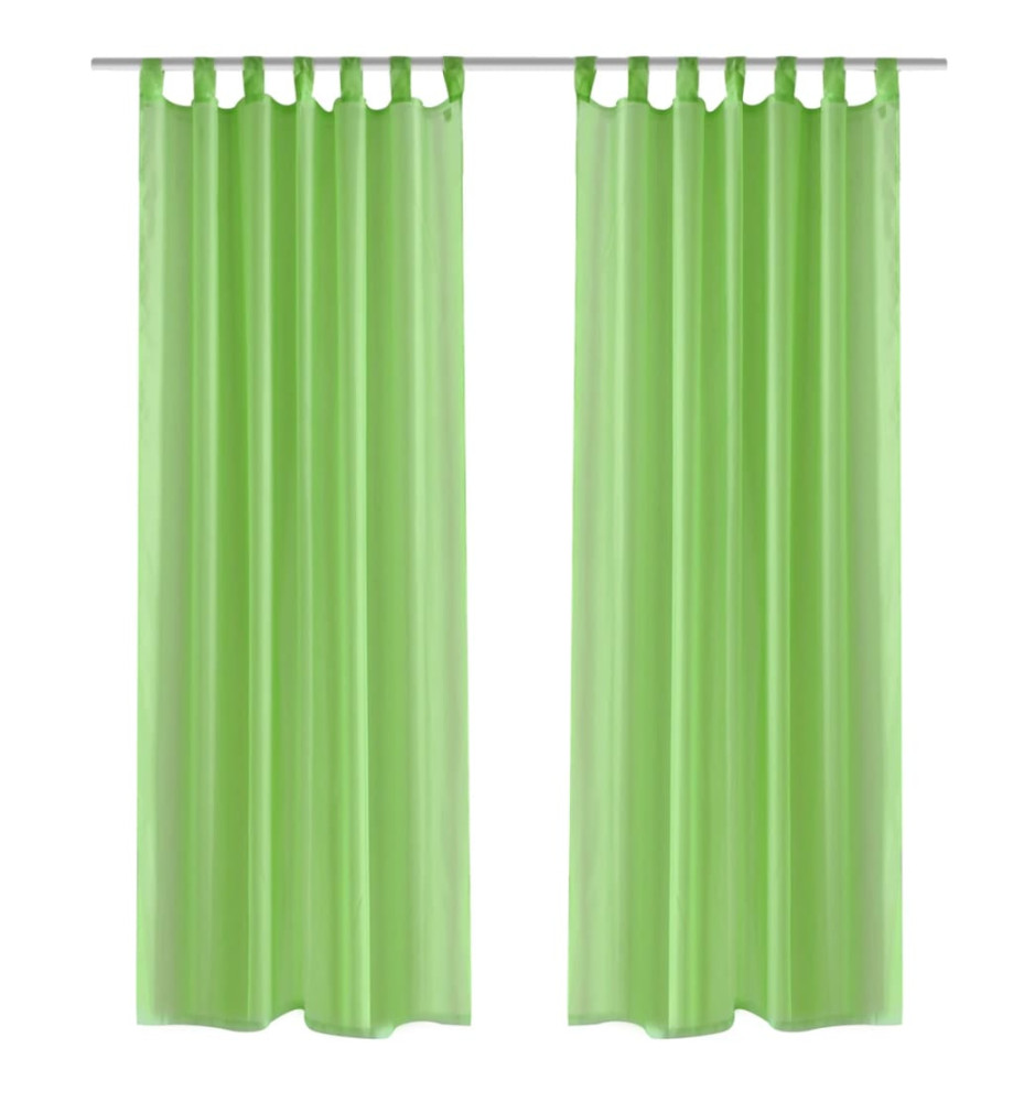 Rideau fin Vert pomme 140x245 cm 2 pcs