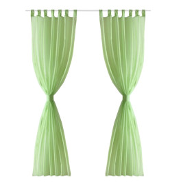 Rideau fin Vert pomme 140x245 cm 2 pcs