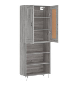 Buffet haut Sonoma gris 69,5x34x180 cm Bois d'ingénierie