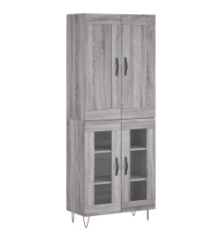 Buffet haut Sonoma gris 69,5x34x180 cm Bois d'ingénierie