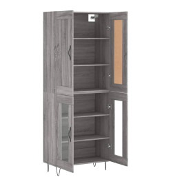 Buffet haut Sonoma gris 69,5x34x180 cm Bois d'ingénierie