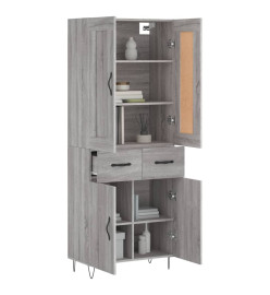 Buffet haut Sonoma gris 69,5x34x180 cm Bois d'ingénierie