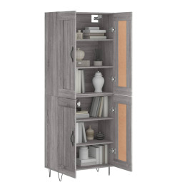 Buffet haut Sonoma gris 69,5x34x180 cm Bois d'ingénierie