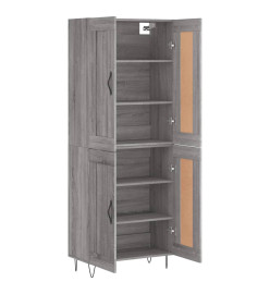 Buffet haut Sonoma gris 69,5x34x180 cm Bois d'ingénierie