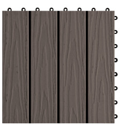 Carreau de terrasse en relief 11 pcs WPC 30x30 cm 1 m² Marron